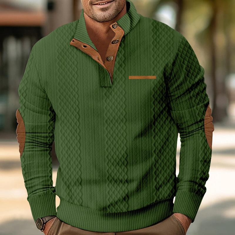 Men S Casual Stand Collar Long Sleeve Pullover Sweatshirt