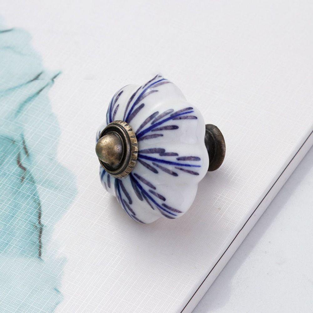Multiple Colors Vintage Door Handle Single Hole Furniture Knob Durable Pumpkin Handle  Shoe Cabinet