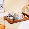 Ceramic Peafowl Coffee Mugs | Set of 2 | Microwave Safe | Coffee Mugs | 350 Ml | Blue