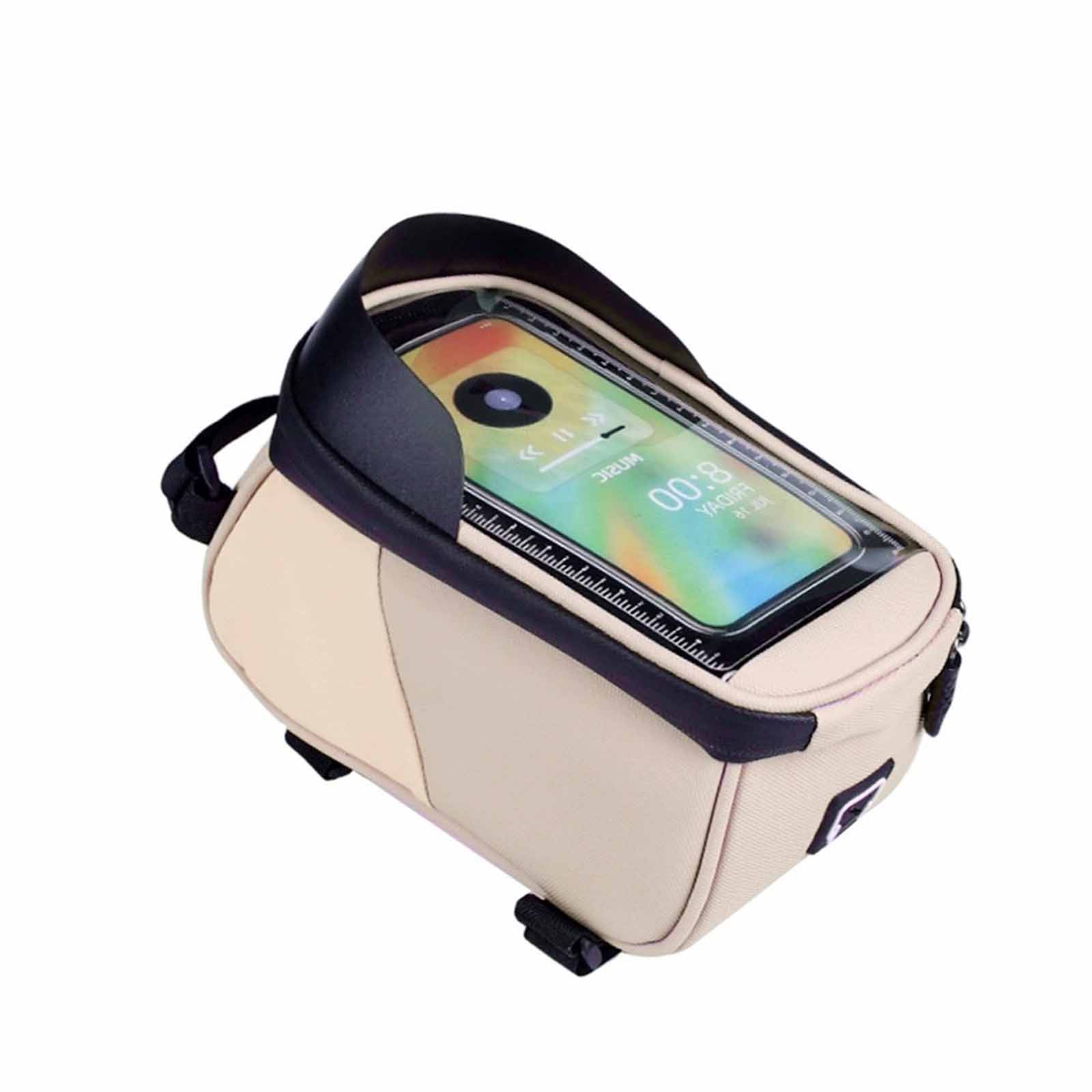 

Front Frame Bag – Mountain Bike Upper Tube Saddle Bag, Crossbeam Phone Holder, Cycling Storage & Bike Accessories One Size