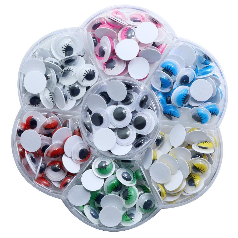 

10mm Googly Eyes, 210pcs, 7 Colors, Self-Adhesive for Crafts