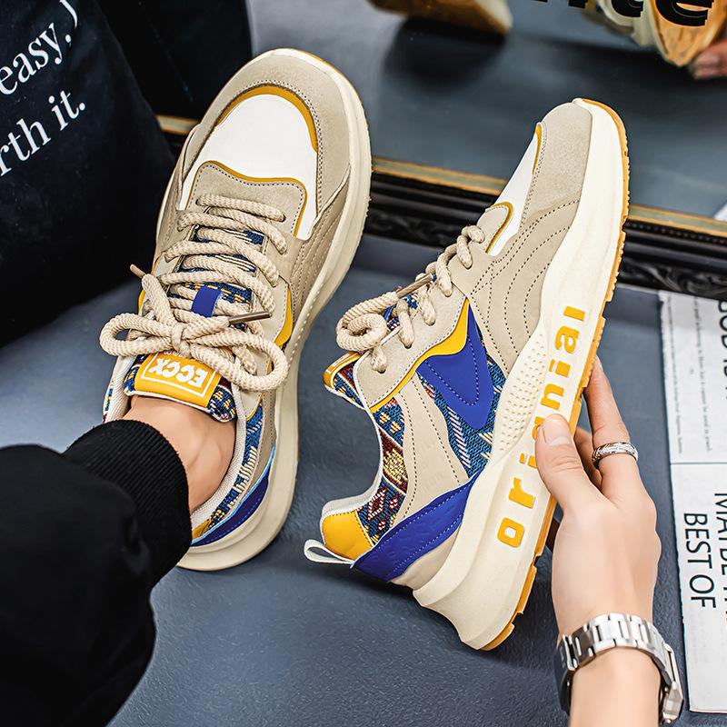 Platform Dad Shoes Men's Shoes Retro Casual Sports Shoes Spring New Splicing Trend Heightened Adolescent Men's Shoes