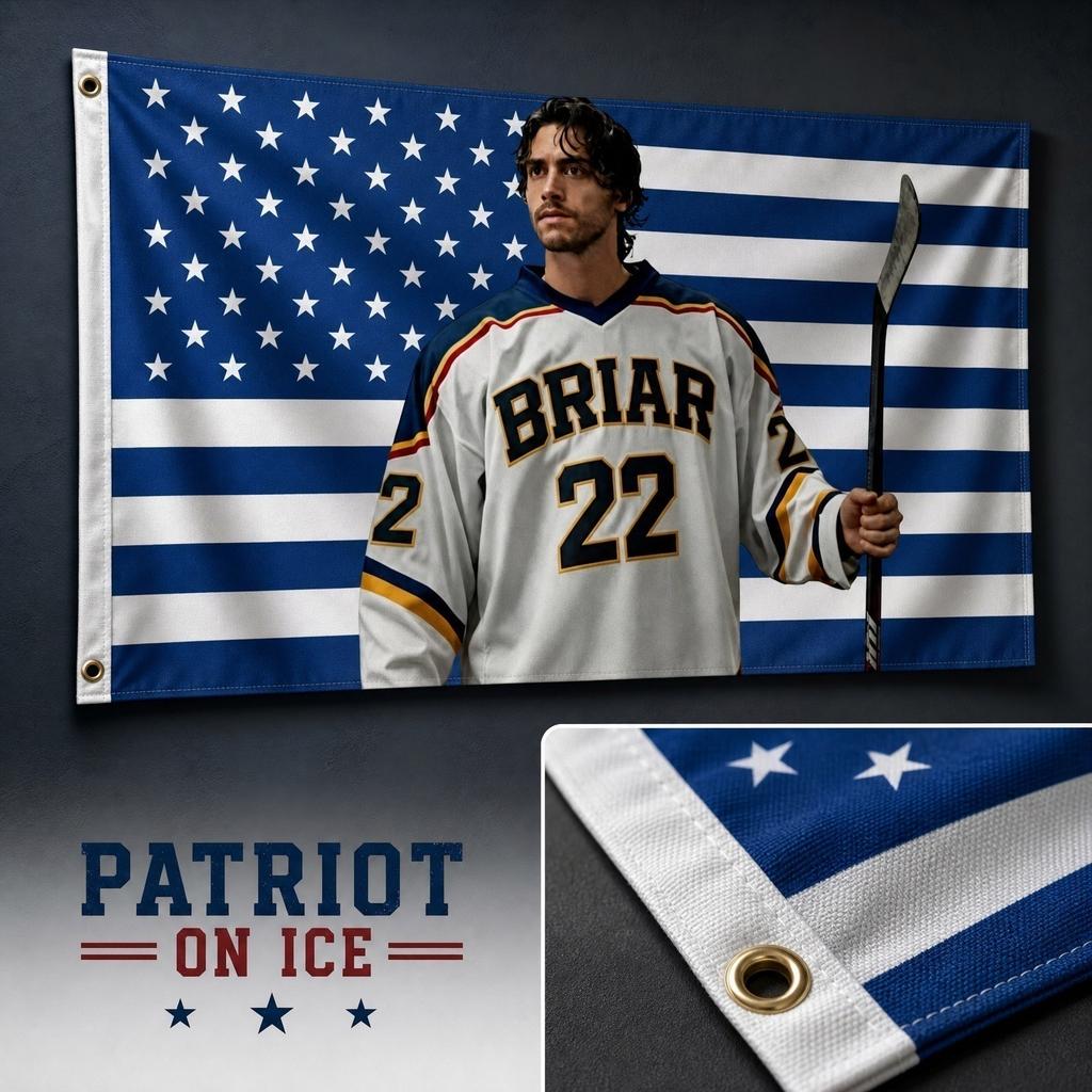 Hockey Player Briar Number 22 Printed Flag Banner Fabric Wall Hanging Decoration with Grommets for Indoor Outdoor Use
