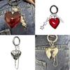 Elegant Heart Key Rings Bag Decoration Alloy Keychain Jewelry for Bags Car Keys