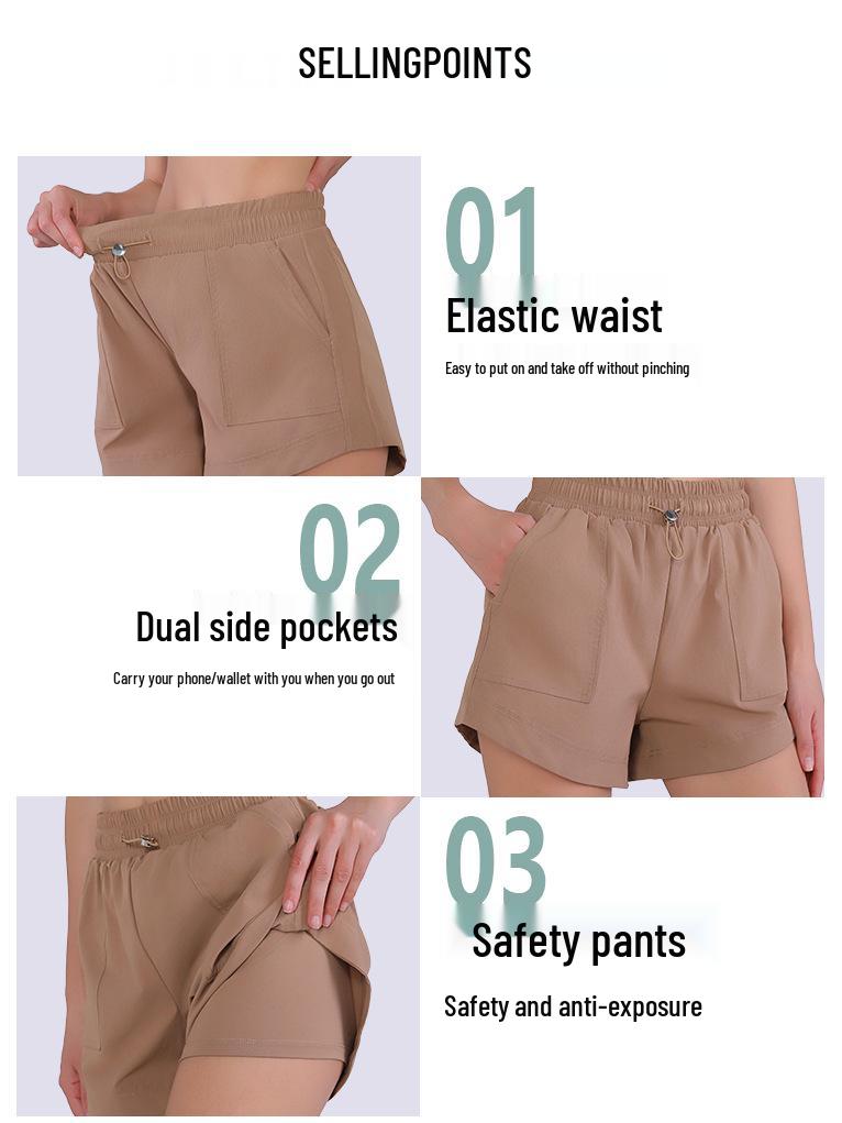 Women's Quick-Dry Breathable Yoga and Running Shorts - Casual Elastic Waist Sport Pants