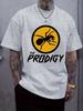 Summer Mens 100 Cotton Tshirt Breathable Soft Cartoon Animal Ants and Letters Pattern Print Short Sleeve Outdoor Comfort