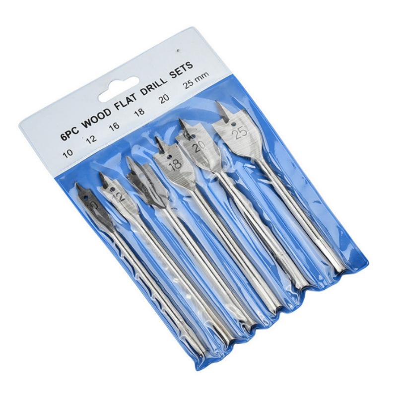 

Allsome Плоское сверло для сверления отверстий 10/12/16/18/20/25 мм шестигранный хвостовик лопаточные сверла для деревообрабатывающего сверлильного инструмента 6 шт. сверла по дереву серебряный