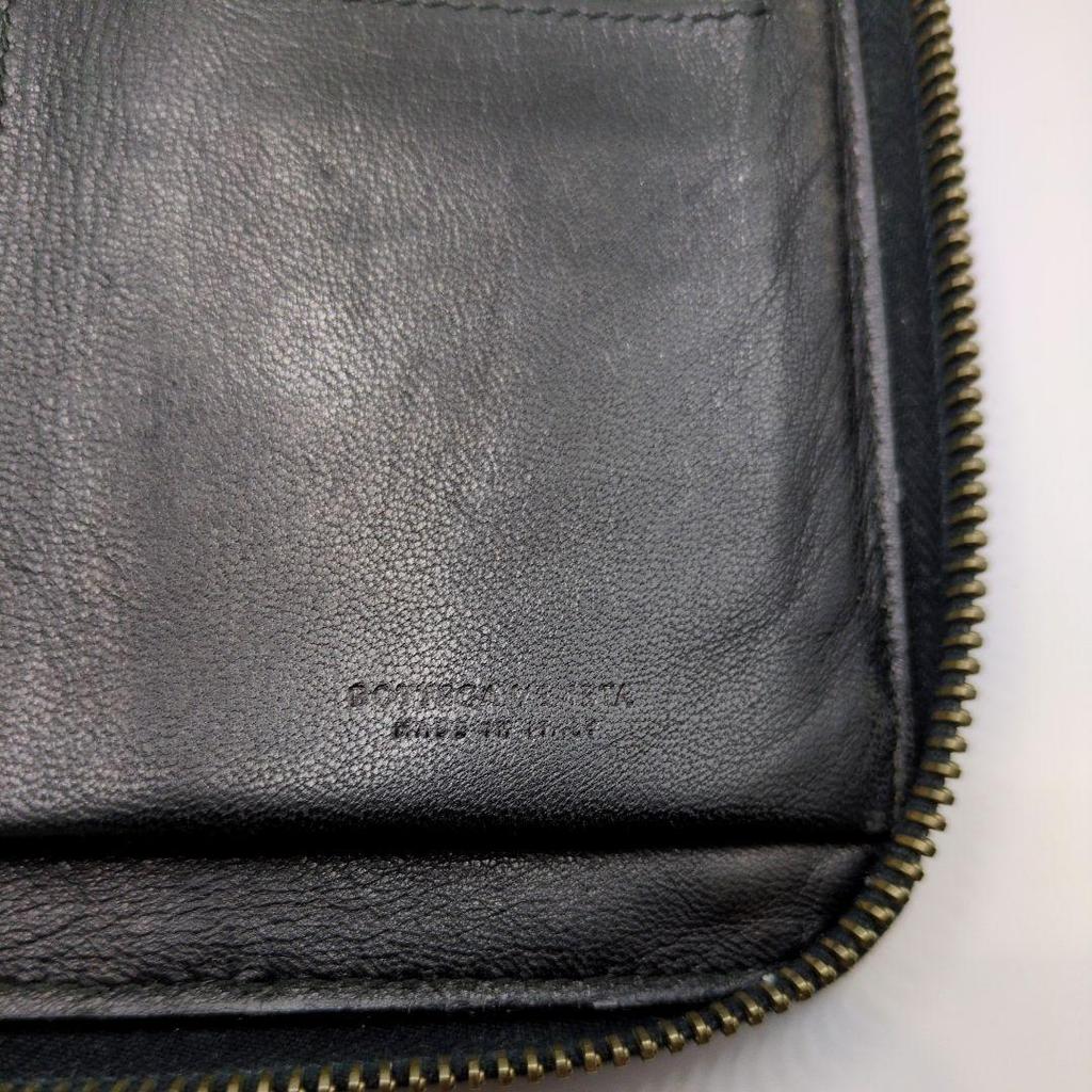 Used BOTTEGA VENETA Intrecciato Travel Case Long Wallet Black