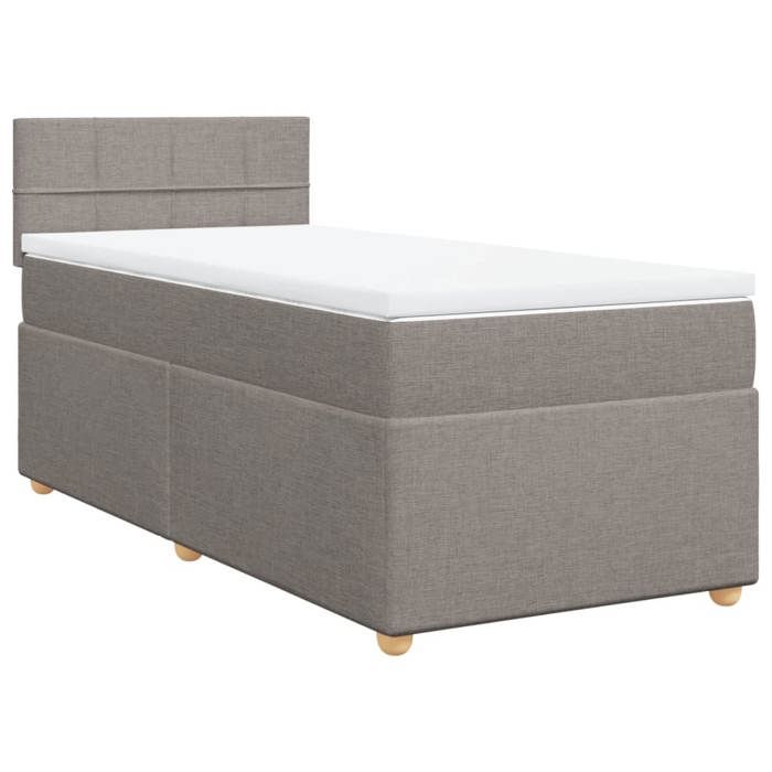 VidaXL Sommier à lattes de lit avec matelas Taupe 90x200 cm Tissu 3286567