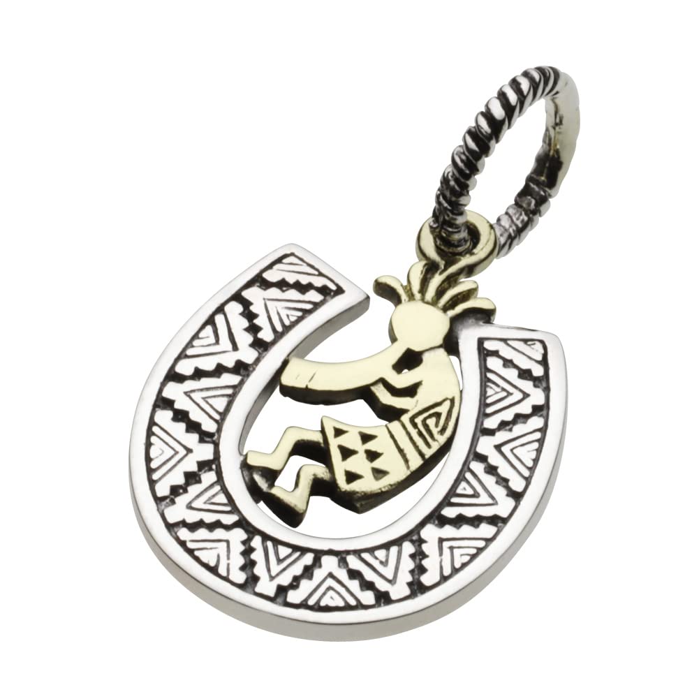 

Kokopelli Horseshoe Pendant fp0480 [Figmart] [Silver Accessory]