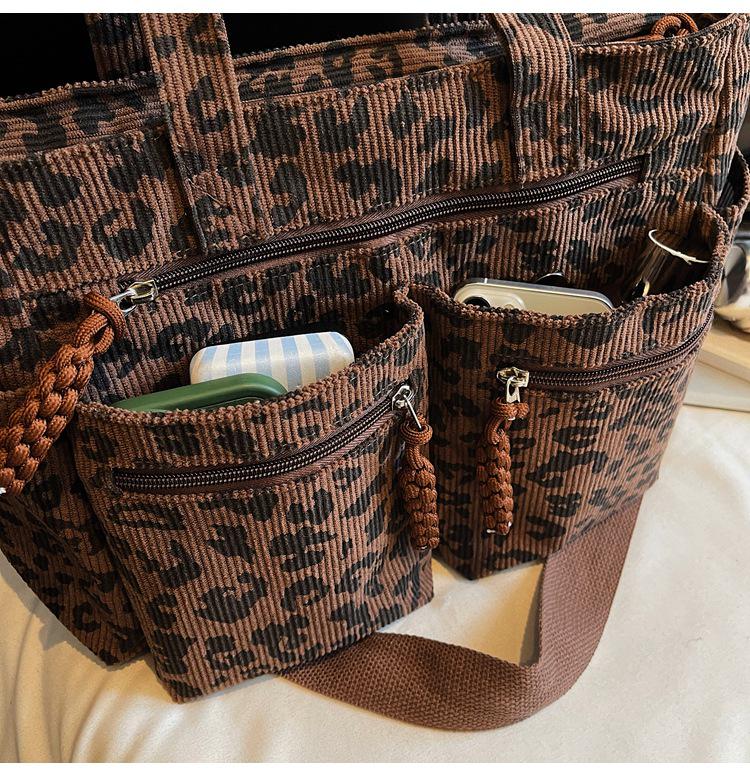 Women's Leopard Print Tote: Versatile Large Capacity Shoulder & Crossbody Bag