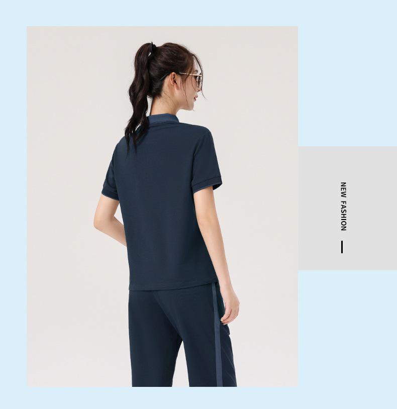 Women's Summer Sportswear Set: Lapel Short Sleeve Top & Loose Long Pants, Plus Size, Casual Two-Piece Running Suit