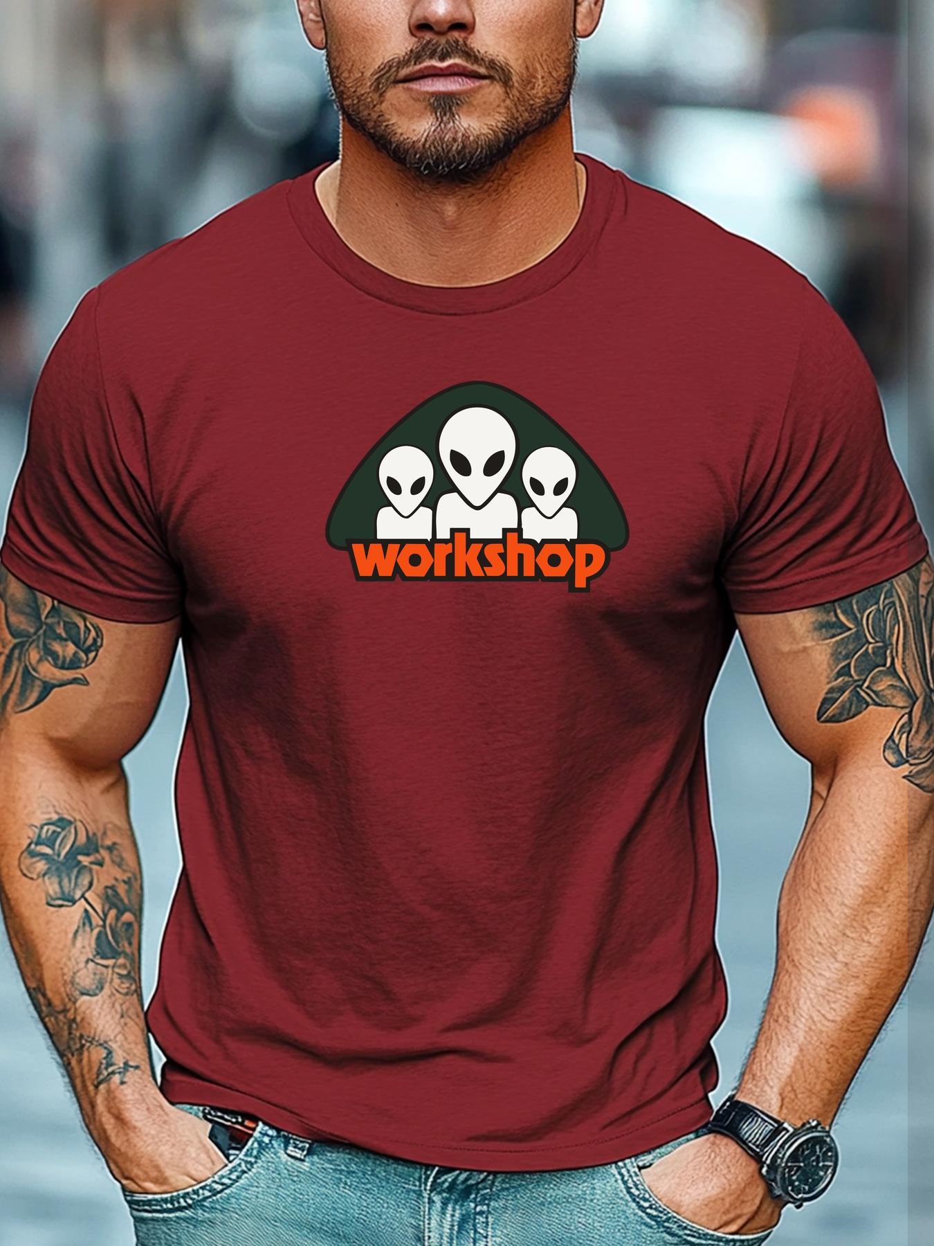 

Мужская футболка в стиле Sci-Fi с принтом Alien Workshop, с коротким рукавом, круглым вырезом, дышащая, мягкая, оверсайз, футуристичная, для повседневной носки S