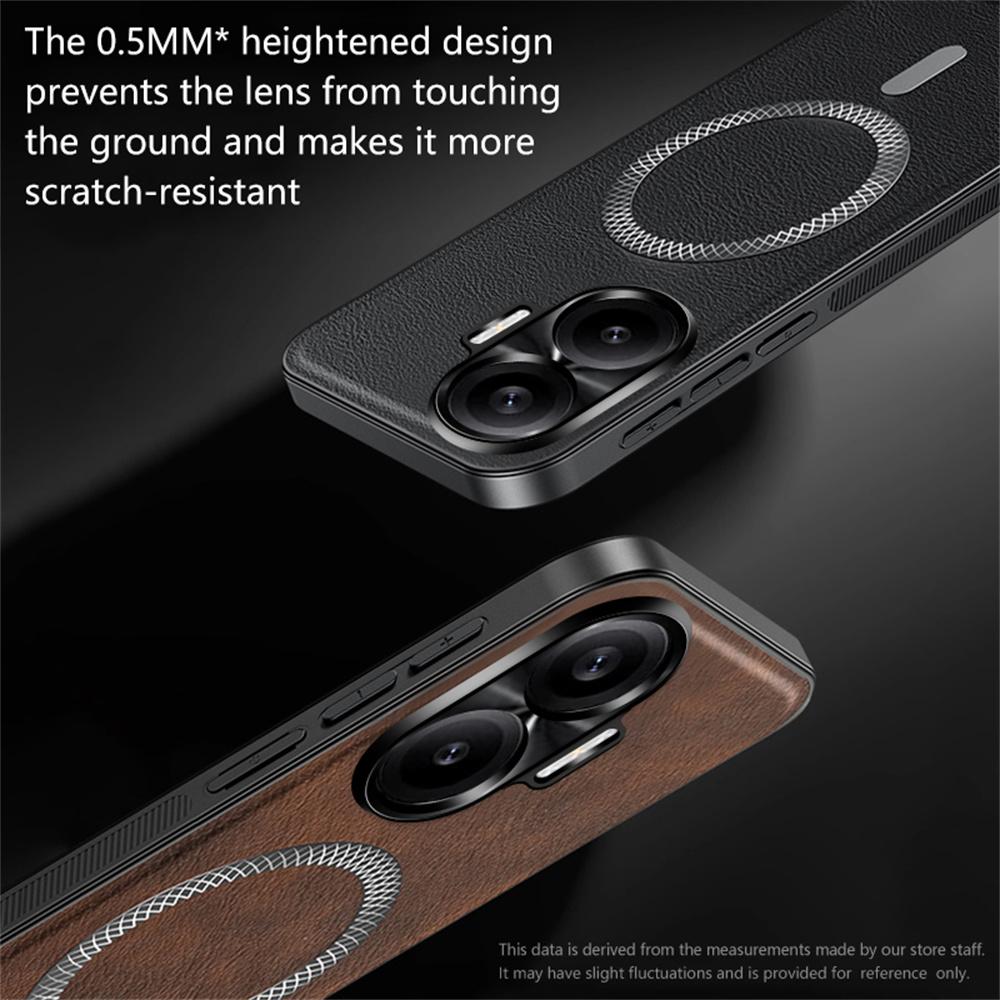 For Xiaomi Redmi Turbo 4 Pro 5G Case Compatible with MagSafe PU TPU PC Phone Back Cover with Metal Lens Frame