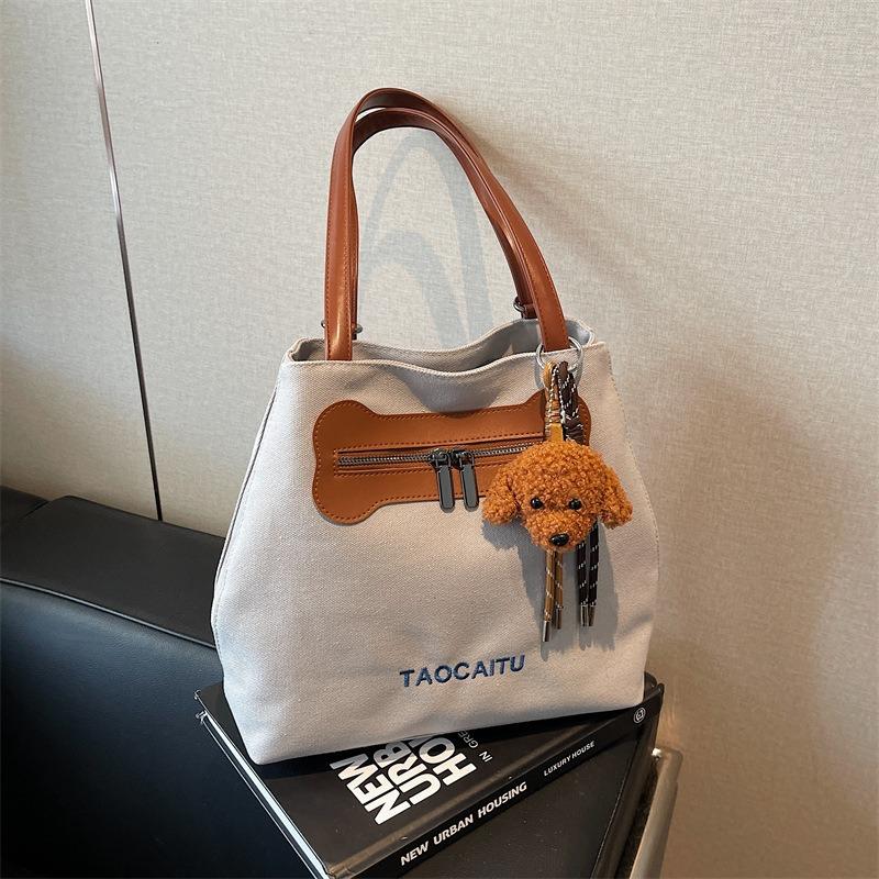 Canvas bag women's large-capacity new summer versatile shoulder tote bag multi-functional casual backpack