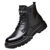 Men's Genuine Leather Martin Boots: Autumn/Winter Velvet-Lined Workwear Style.