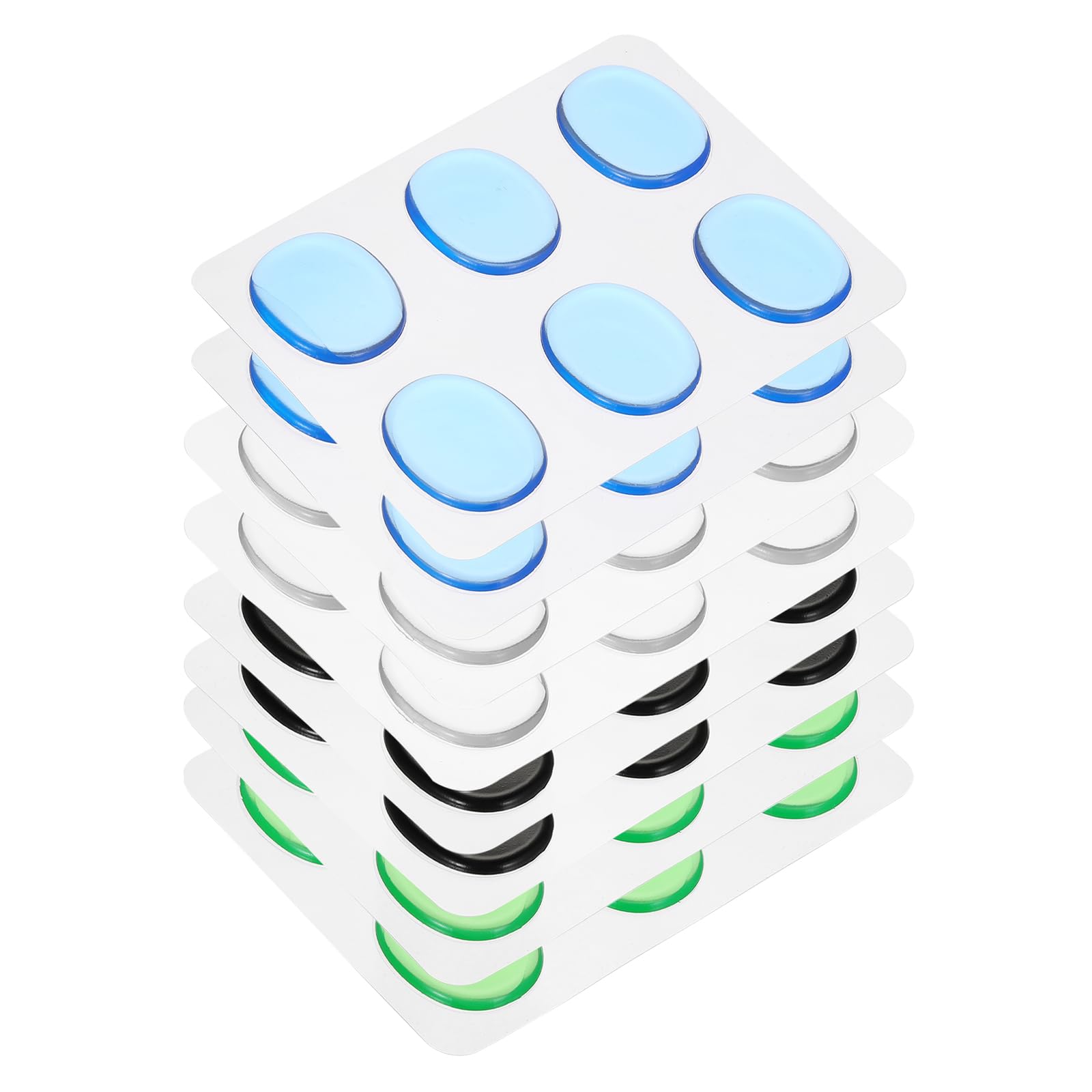 

uxcell 48-Piece Drum Damper Gel Pads, Silicone Mute Pads, Drum Silencers, Moon Gel, Blue, Black, Clear, Green, 30x25x3mm, for Adjusting the Sound of