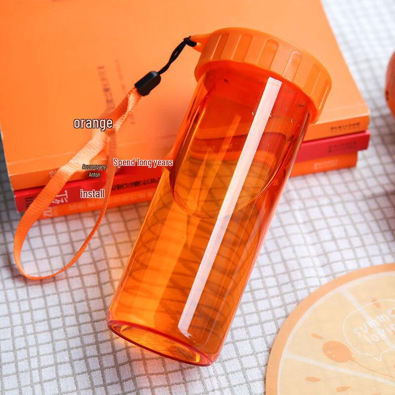 

Портативная пластиковая спортивная бутылка для воды с защитой от протекания и ремешком для переноски