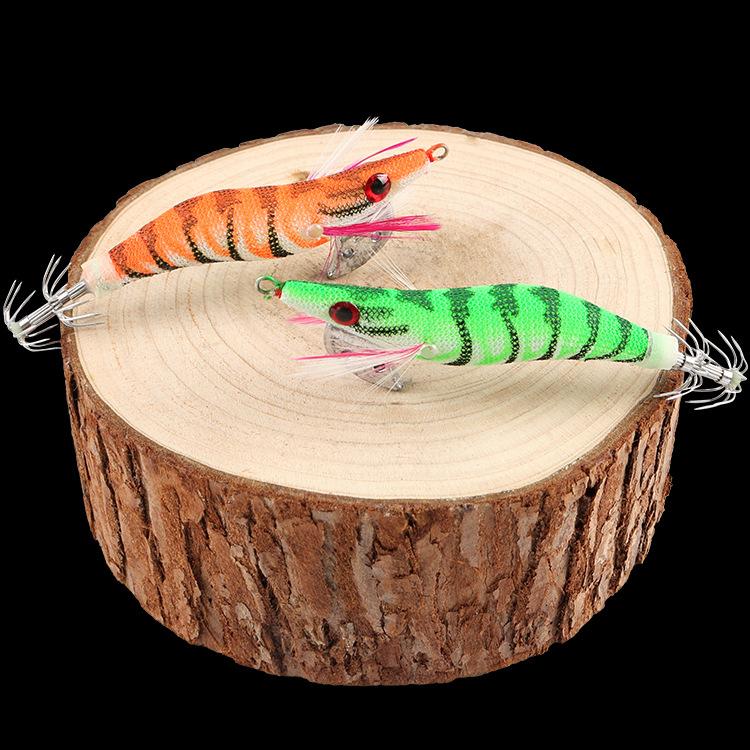 Plastic Hard Bait Shrimp Set Lure Fishing Supplies Fishing Gear Bait 2.0 Squid Hook Luminous Shrimp Fishing Gear Bait