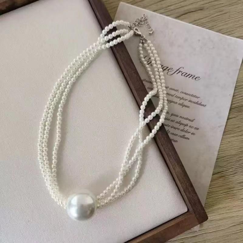 Pure desire~ French pearl necklace women's high-end temperament Spice girl style collarbone chain versatile design sense
