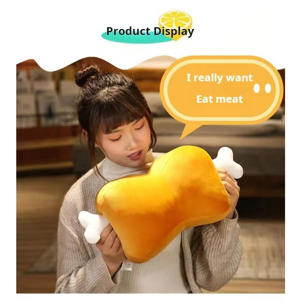 Chicken Leg Bone Pillow Plush Toy Handmade Doll Cartoon Anime Cute Cushion Home Decoration Children's Birthday Gift Toy