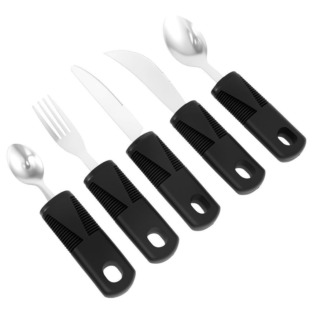 Kitchen Utensil Set Stainless Steel Bendable Cutlery Sets Easy Grip Eating Aid Flatware Dishwasher for Adults Trembling Hands