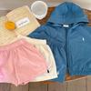 Summer Two-piece Set of Sports Sun Protection Clothing for Boys and Girls Summer Hooded Loose Set