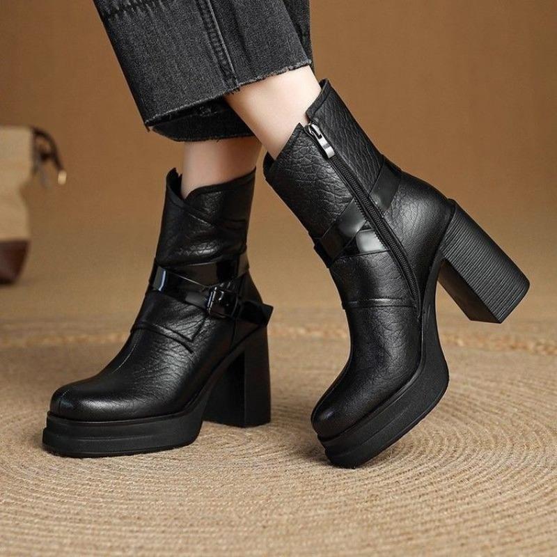 

Platform Women s Trifle Sole 2025 Autumn Winter Black High Heeled Fashion Boots Inside Heightened Booties Comfortable 42 коричневый