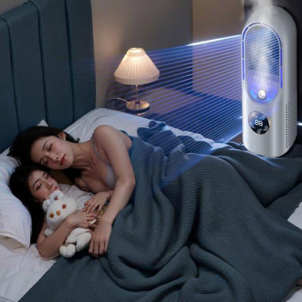6 Speed Silent Spray Fan Bladeless Mini Air Cooler Mist Electric Fan  Fishing Camping