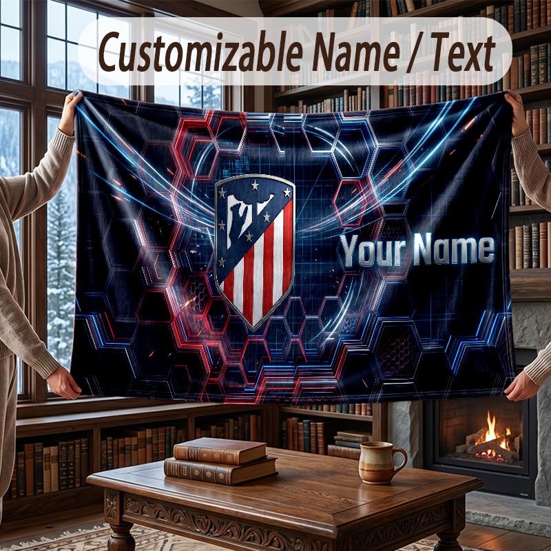 Individualus vardas Flanelinis pledas Atletico Madrid FC raštas Šilta namų puošmena