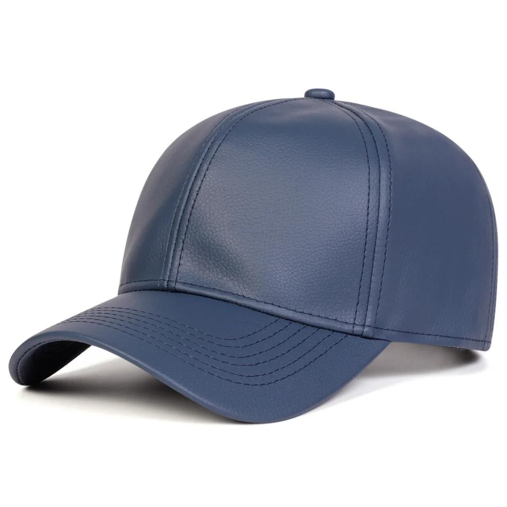 Unisex Solid Color PU Leather Baseball Caps Spring and Autumn Outdoor Adjustable Casual Hats Sunscreen Hat Sports Cap