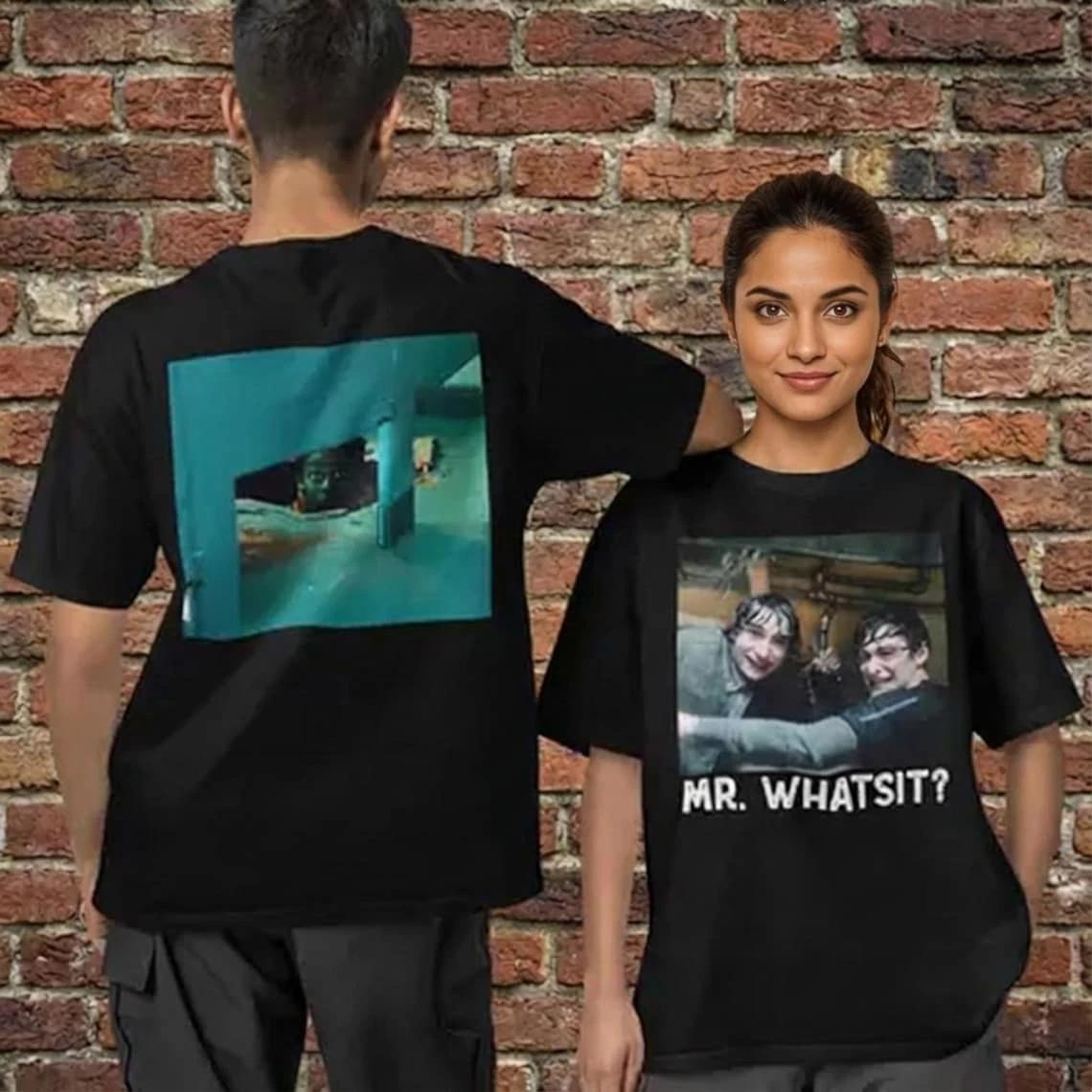 

Funny Mr Whatsit 2-Sided 100% Cotton T-shirt Mens Tees Top Movie Safety Tee Holiday TV Show Gift 2XL