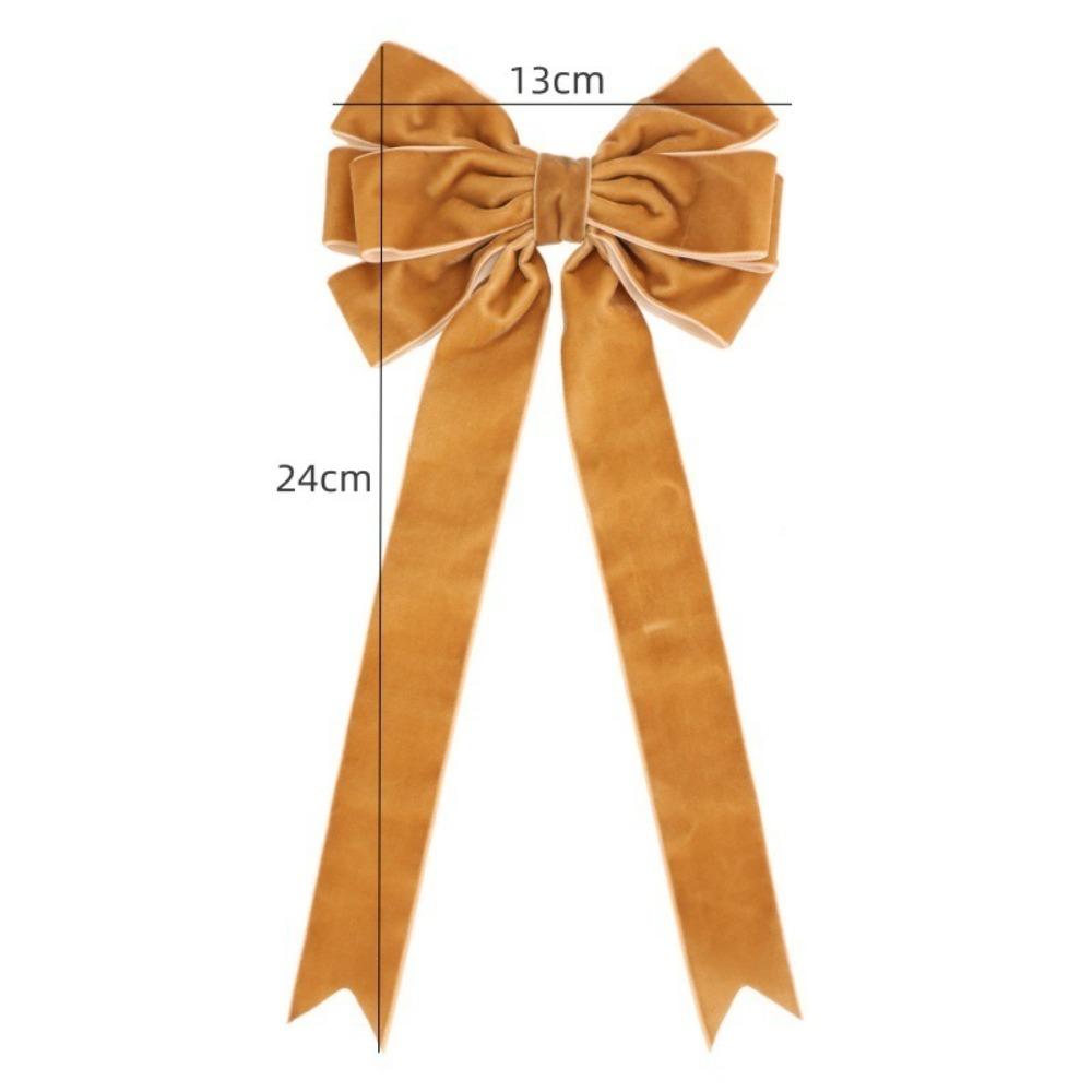 2pcs Cute Christmas Tree Bow Velvet Elegant Gift Wrapping Bow Large Home Decoration Scene Pendant for Wreaths Garlands