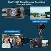 1080P Dual Dash Camera for Car Front and Inside Dashcam Car Security Video Recorder,170°Wide Angle Vehicle Cam,WDR,G-Sensor,2’’ IPS Screen,Loop