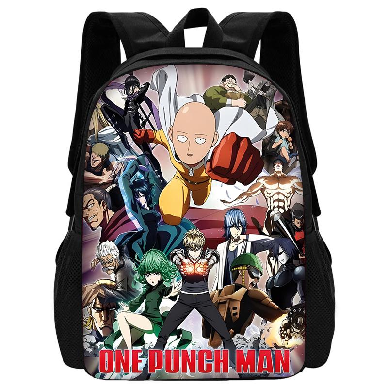 Kinder Anime One Punchs Man Schulrucksack mit Brotdosen ,Federmäppchen ,Schultaschen für Jungen Mädchen Bestes Geschenk