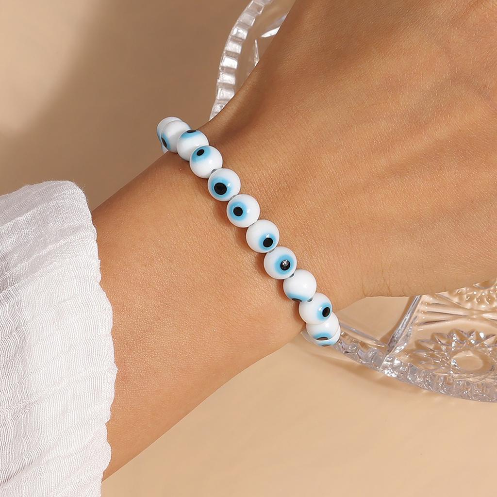 1pc 8mm Bohemian Handmade Evil Eye Beads Wrist Bracelets & Bangles for Women Girls Party Holiday Jewelry Gifts