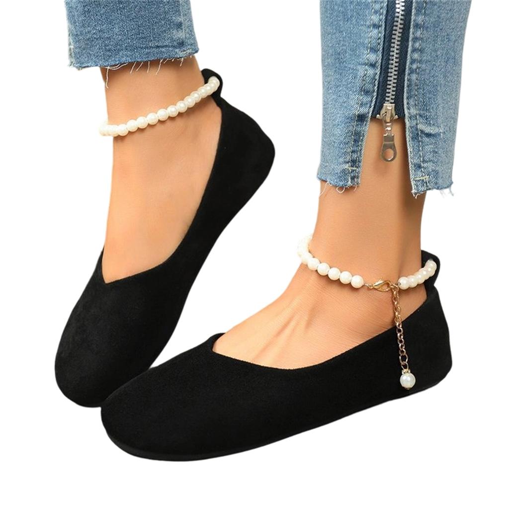 Women's Plus Size Fashion Strap Round Toe Casual Flats for Everyday Wear