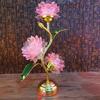 Crystal Colorful Lotus Simulated Candlestick Home Temple Radio Station Candle Holders Decoration Feng Shui  Flower Home Decor