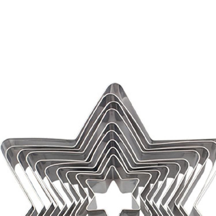 10 PCS Food-Grade Stainless Steel Star Theme Christmas Cookie Cutter Baking Gift