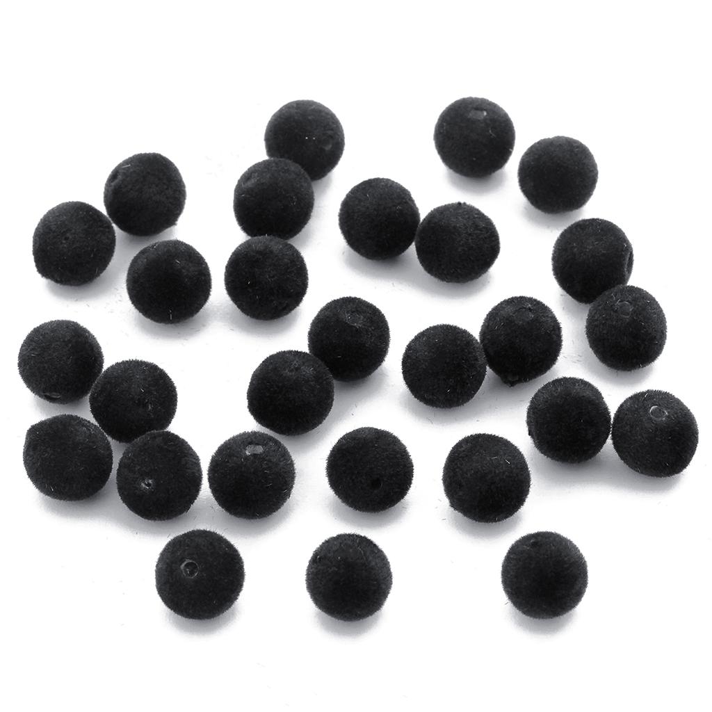100Pcs 8mm Velvet Fabric Resin Loose Spacer Beads Hole 1mm Colorful Round Beads For DIY Bracelet Earring Jewelry Making Supplies