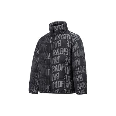 Li Ning Badfive Basketball Series Full Print Stand Collar Warm Jacket Men Jacket Black AYMT135-1