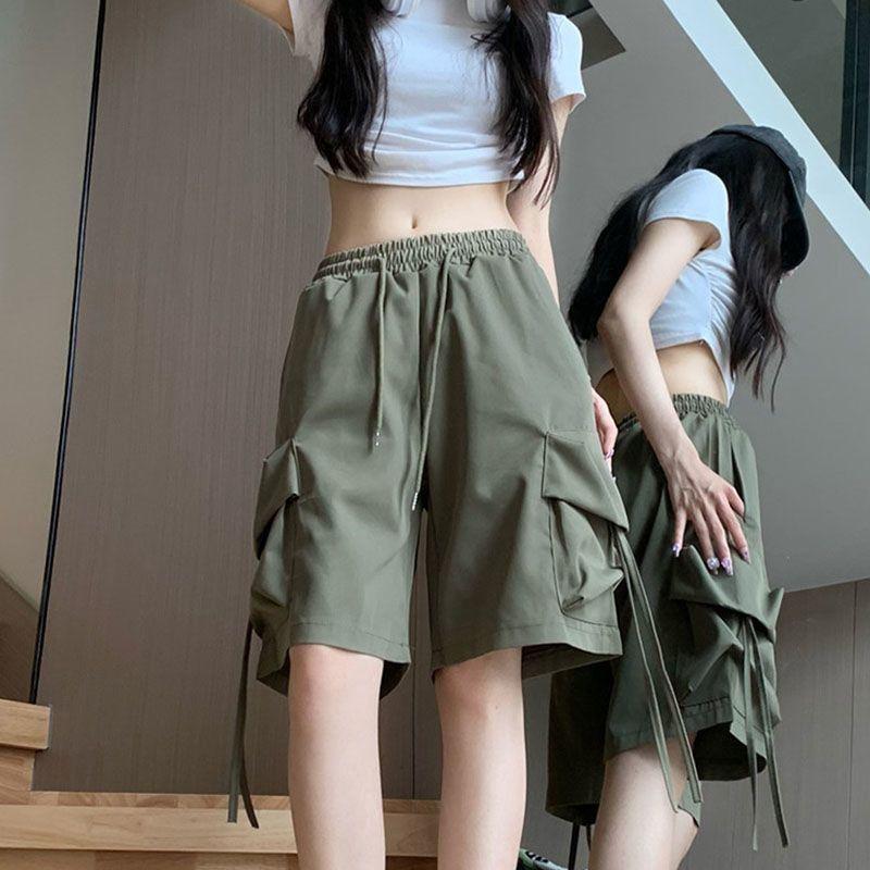 

Унисекс шорты карго в стиле техвир: Летний стиль, Большие карманы, Свободный крой, Большой размер, Повседневный панк-дизайн S (75-95 jin)