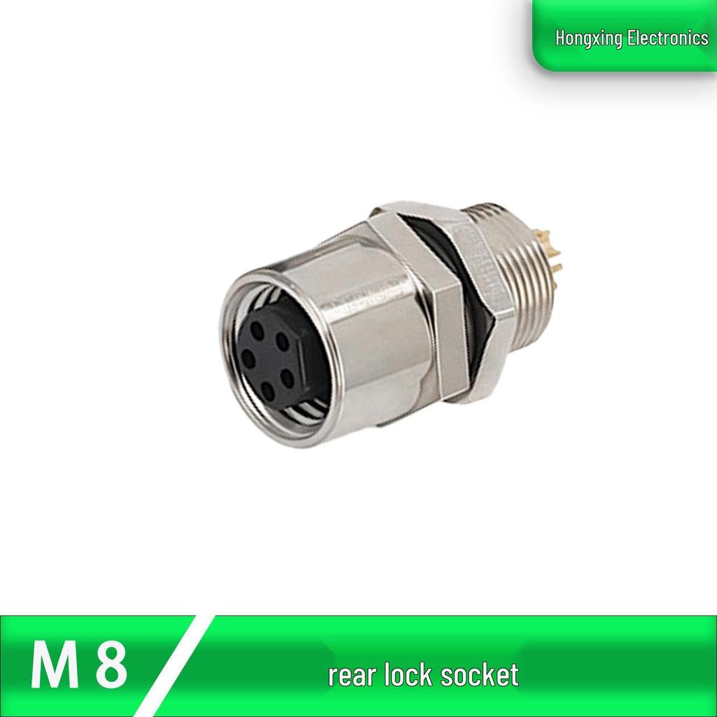M8 Aviation Plug Solder-Type 3/4-Pin Male/Female Potted Waterproof Connector