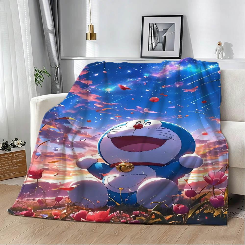 D-Doraemon Movie Anime Film Cartoon 3D Flannel Blanket Soft Throw Blanket Art For Home Decor Bedroom Bed Sofa Picnic Fans Gift