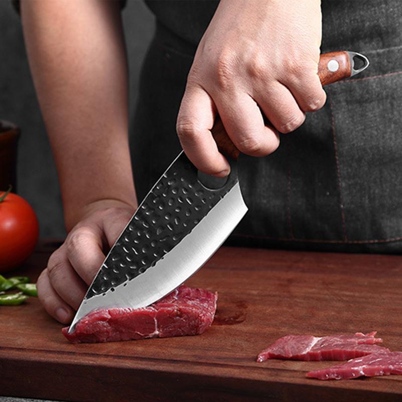 Kitchen Cleaver Butcher Knife Chef Meat Fish Cutting Forged Slicing Boning Peeling Knife Professional Cooking Utility Knife