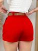 Women's Elegant White Casual Shorts High Waist Pleated Design with Pocket High Waist Shorts