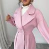 2025 Cross-border European and American Autumn New Cardigan Temperament Trench Coat Long Waist Fairy Hip Wrap Fashion Women's Clothing