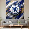 Chelsea FC Tapestry Wall Hanging, Football Club Logo Poster Art, Sports Wall Decor for Bedroom Living Room Dorm