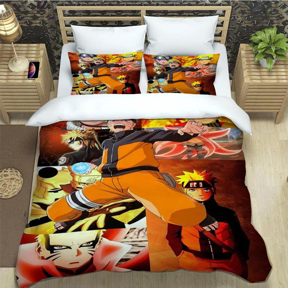 Cartoon N-Naruto Bedding Sets Exquisite Bed Supplies Set Duvet Cover Bed Comforter Set Bedding Set Luxury Birthday Gift