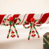 Colored Beaded Bow Hairball Earrings Creative Santa Pendant Christmas Earrings